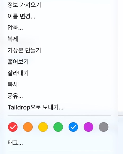 파일 우클릭 메뉴의 Taildrop으로 보내기 항목